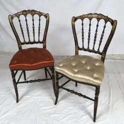 Paire de chaises de musique Napoleon III Bois noirci